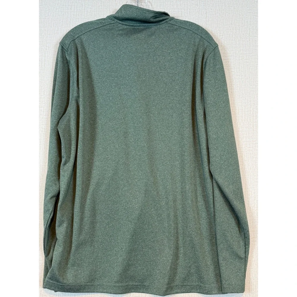 Maelreg Mens Performance Pullover Quarter Zip Heather Green Active •L• Gorpcore
